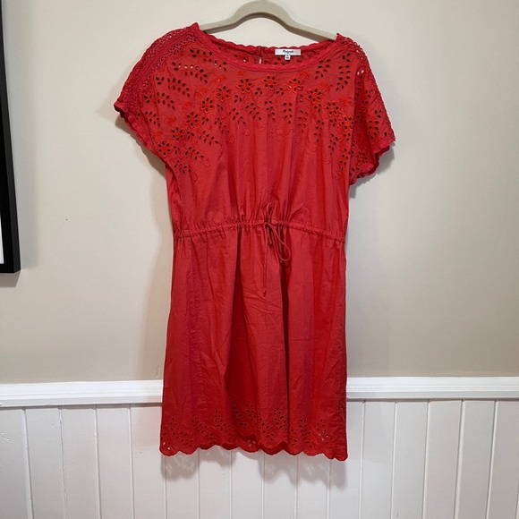 Madewell eyelet cotton dress with adjustable tie - Picture 6 of 9